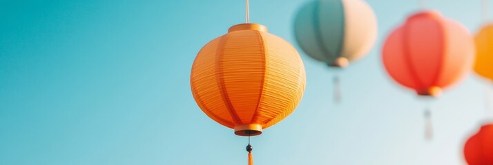 Vibrant Retro Lantern Display Textured Spherical Paper Lights - Cultural Market Content and Festive Retail Merchandising for Social Engagement