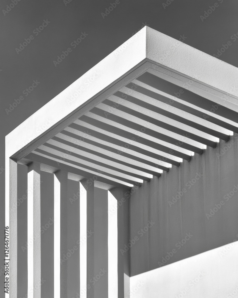 Aufkleber modern minimalist architecture striking linear concrete facade on urban building - innovative design