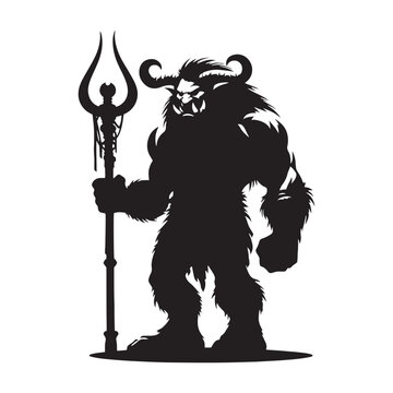 recommend clip art: Artistic Troll silhouette created for dark fantasy and supernatural designs - Troll illustration - Troll vector - mythical creature silhouette
                    