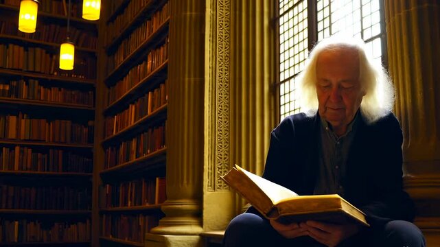 Reading in a Historic Library