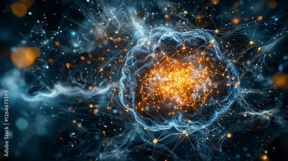 Poster Visualizing cloud-powered data processes a glowing exploration of technology in a digital environment