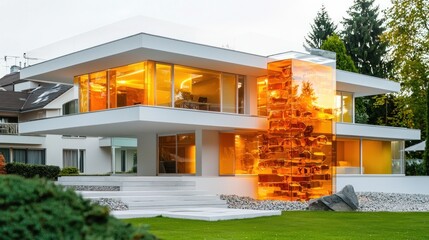 Modern Architecture: Amber Glass House Design