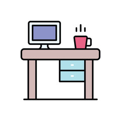 Office Desk vector icon