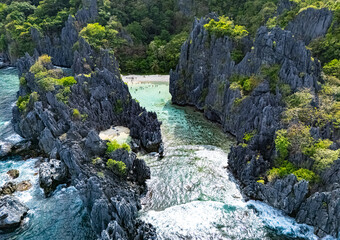 Hidden Beach on Matinloc Island, Palawan, Philippines