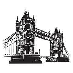 Obraz premium silhouette of the iconic Tower Bridge in London