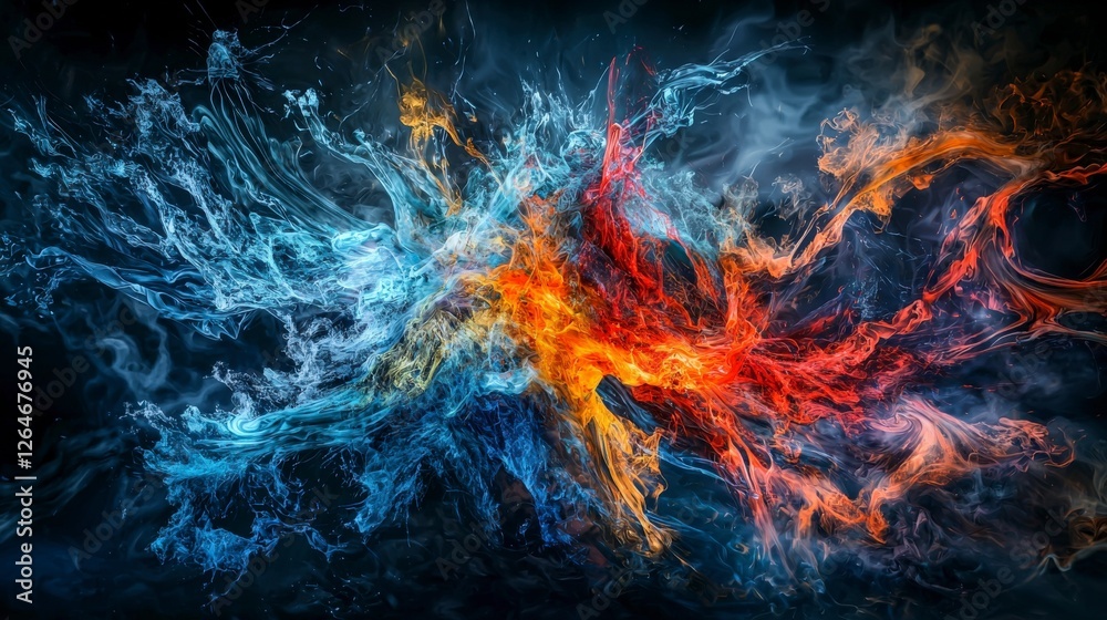 Poster dynamic color explosion of infinite streaks abstract art digital artwork vibrant environment artisti