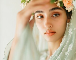 Elegant Sage Green Bridesmaid Fashion South Asian Flair and Embellished Textures for Wedding Styling - Intimate Bridal Suite Aesthetic and Multicultural Wedding Content