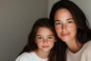 Mother and daughter sharing a tender moment of affection