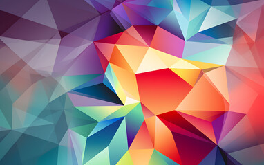 Multicolor polygonal illustration, which consist of triangles. Geometric background in Origami style with gradient. Triangular design for your business. Rainbow, spectrum image.