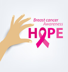 healthcare and medicine concept. pink breast cancer awareness ribbon vector illustration.