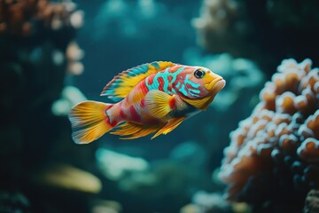 Colorful fish in aquarium
