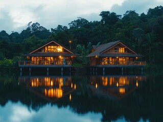 Fototapeta premium Lake Cabins