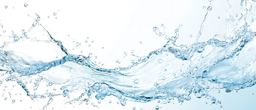 Dynamic Water Splash on White Background