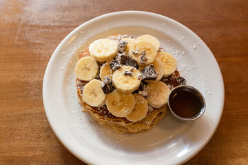 NUTTY’S CAFFのバナナチョコレートチャンク・パンケーキ