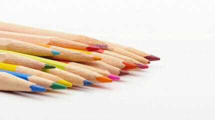 Fototapeta premium Colorful Wooden Pencils Isolated on White Background
