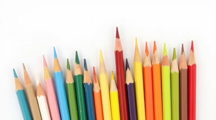 Fototapeta premium Colorful Wooden Pencils Isolated on White Background