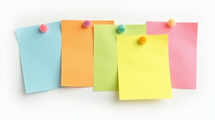 Colorful Sticky Notes Isolated on White Background