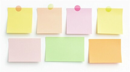 Colorful Sticky Notes Isolated on White Background