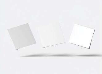 Floating Blank Papers with Shadows