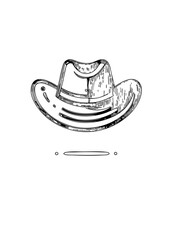  Floating Cowboy Hat Illustration – Western Minimalist Art