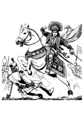 Indigenous Warrior Portrait – Tribal Line Art Illustration