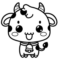 cow cartoon coloring page