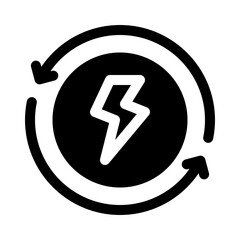 energy boost glyph icon