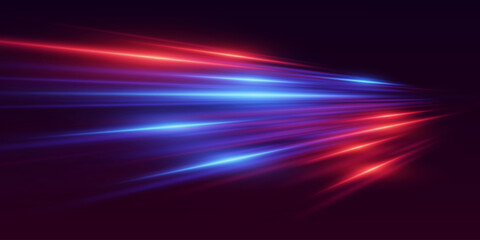 Neon light and high speed light lines. Vector illustration