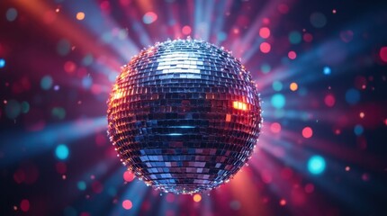 Obraz premium Multicolored Disco Ball with Reflective Mirrors