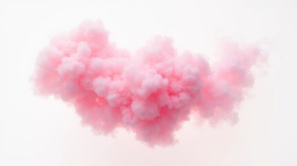 Pink Cotton Candy Swirl on White Background