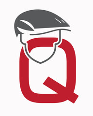 Initial Letter Q Labour Day Logo Concept With Safety Helmet Symbol Vector