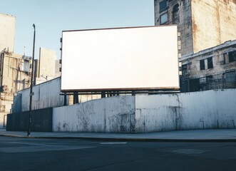 Obraz premium Empty urban billboard in a deserted street setting