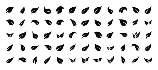Set of leaf icon symbol vector on white background