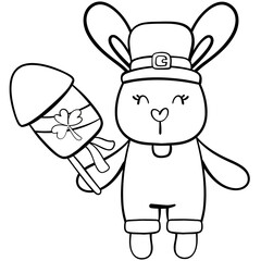 Cute rabbit st. Patrick's day celebration 
