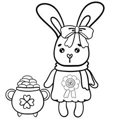 Cute rabbit st. Patrick's day celebration 
