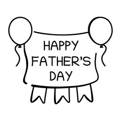 Fathers day banner icon in doodle style 
