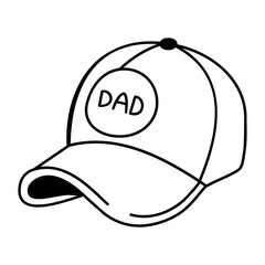 Cap written dad on it, drawing style icon 

