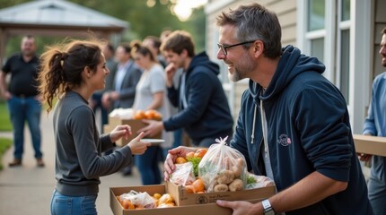 Volunteers Distributing Food to the Homeless