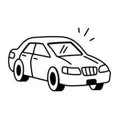 A hand drawn icon of a car 