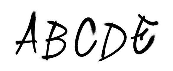 Graffiti spray font alphabet. Part 1. Vector illustration