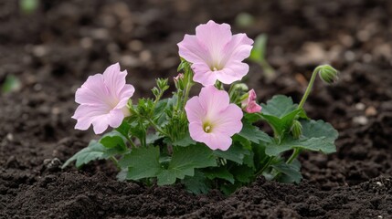 Pink Flower Growing Out of Ground