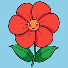 Fototapeta premium vector illustration of a red flower
