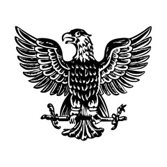 Roman eagle symbol illustration in vintage style