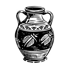 Roman vase illustration in vintage style