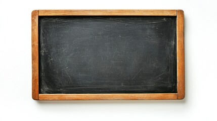 A clean blackboard isolated on a white background for a minimalist design.