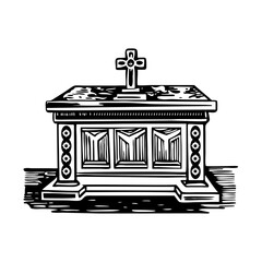 Holy altar illustration in vintage style