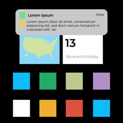 Mobile Push Notifications: notif in Digital Marketing. Iphone New message notification. concept on realistic iphone mockup. Smartphone Warning or Message Interface. Vector illustration. Android.