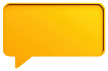Golden Yellow Speech Bubble with Rounded Corners on a Transparent Background