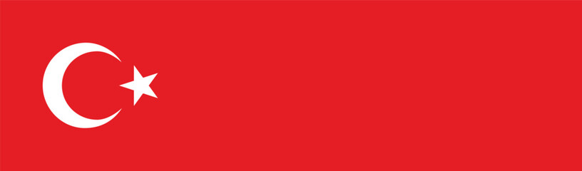 Flag of Turkey. Turkey flag long banner digital vector illustration