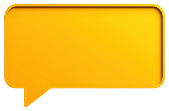 Golden Yellow Speech Bubble with Rounded Corners on a Transparent Background